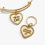 I Love My Cat Bangle & Charm, Set of 2