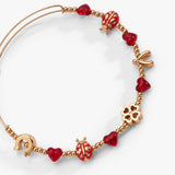 Lucky Ladybug Beaded Bangle