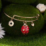 'Make Your Own Luck' Ladybug Charm Bangle