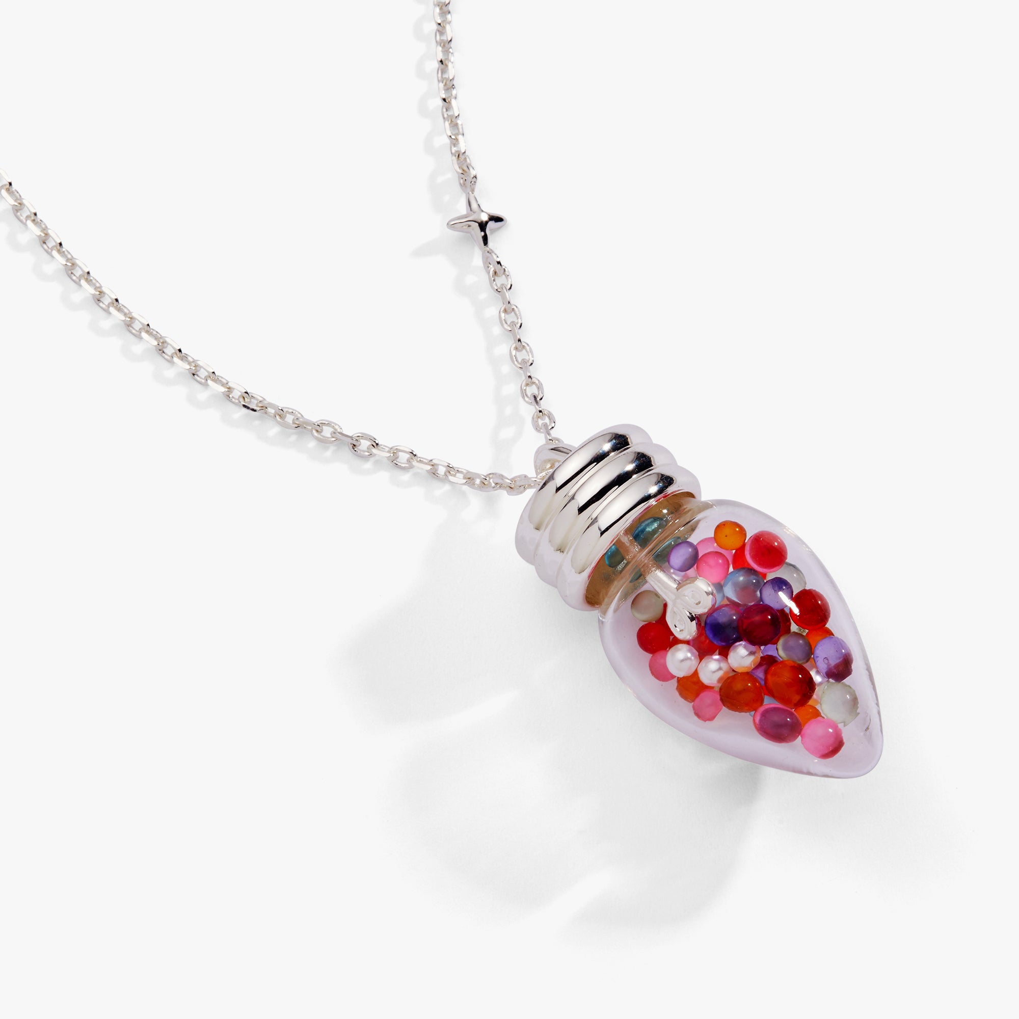 Christmas Light Bulb Shaker Necklace