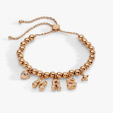 'Mrs" Beaded Bubble Bolo Bracelet