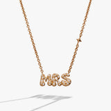 'Mrs' Bubble Crystal Pendant Necklace