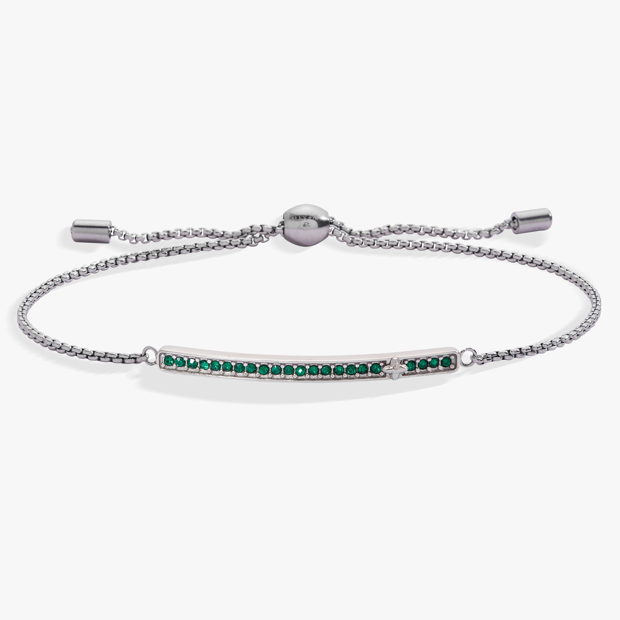 May Everyday Birthstone Pave Bolo Bracelet