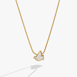 Pearlized Dove 'Peace' Slider Necklace