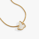 Pearlized Dove 'Peace' Slider Necklace