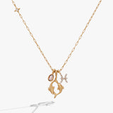 Pisces Zodiac Charm Cluster Necklace