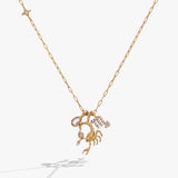 Scorpio Zodiac Charm Cluster Necklace