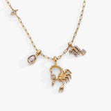 Scorpio Zodiac Charm Cluster Necklace