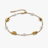 Seashell & Pearl Inline Charm Anklet