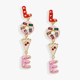 Sweet Shop 'Love' Linear Drop Statement Earrings