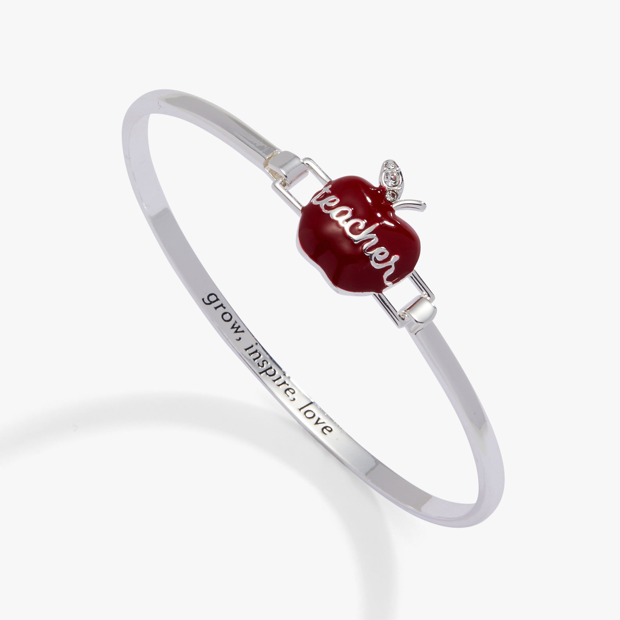 'Grow, Inspire, Love' Teacher Apple Tension Bangle