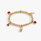 'There Cannoli Be You' Bow & Heart Beaded Charm Stretch Bracelet