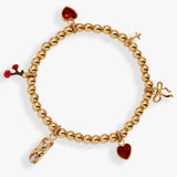 'There Cannoli Be You' Bow & Heart Beaded Charm Stretch Bracelet