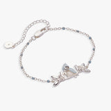 Tufted Titmouse Bird Beaded Bolo Bracelet