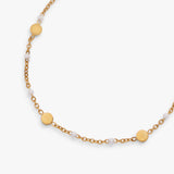 White Enameled Chain Coin Station Anklet