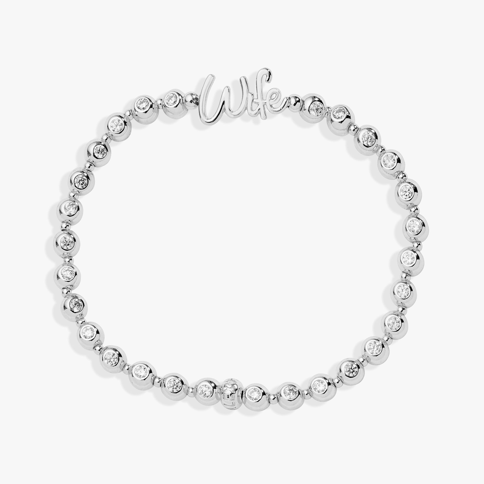 Wife Elongated Crystal Stretch Bracelet