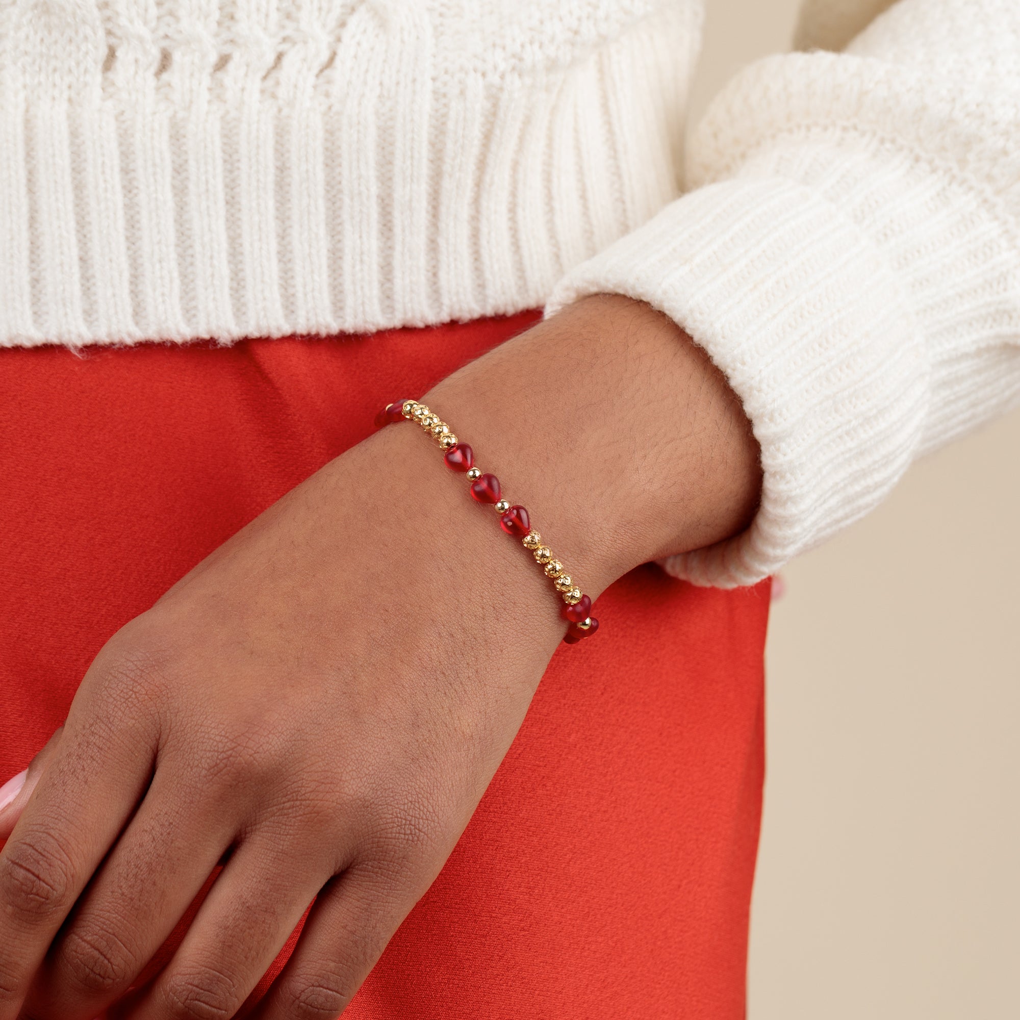 Crystal Heart Stretch Bracelet, Red Alex and Ani – ALEX AND ANI