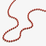 Coral Red Ball Chain Necklace