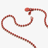 Coral Red Ball Chain Necklace