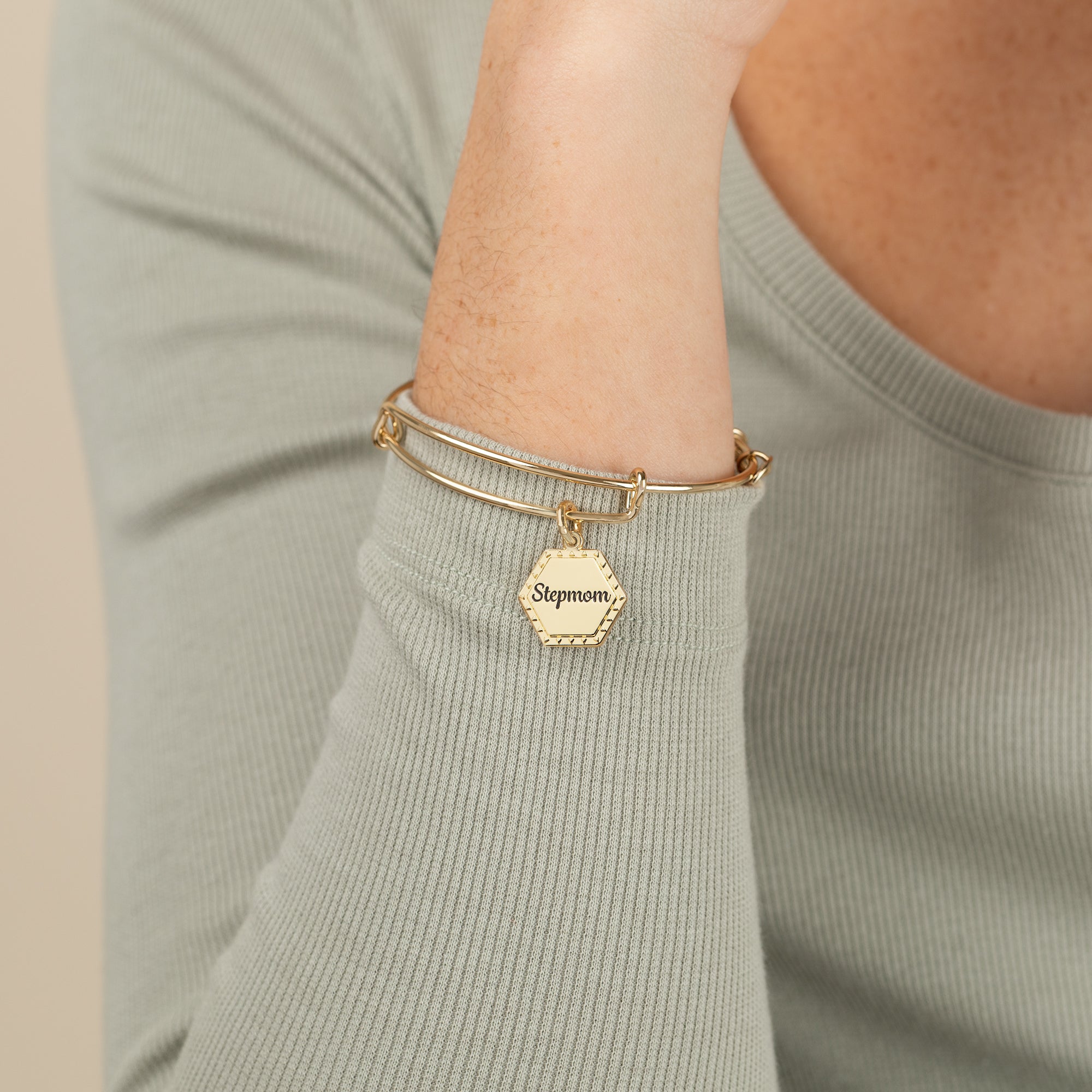 Life Charms Bracciale Elasticizzato Step Mum - Ciondolo Fiore Argento