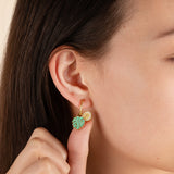 Tropical Charm and Pearl Accent Hoop Earrings