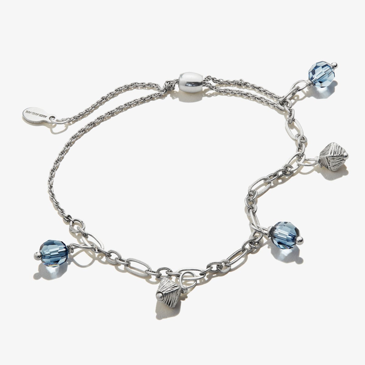 Blue Crystal Pull Chain Bracelet