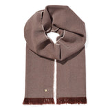 Brown 100% Wool Fringe Scarf