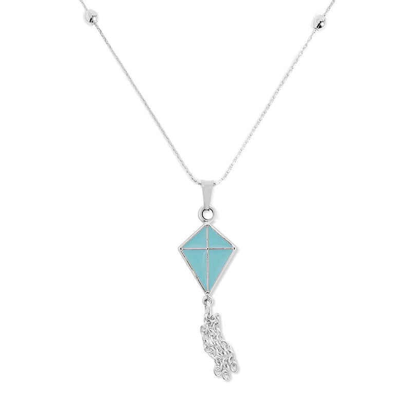 Blue Kite Charm Necklace