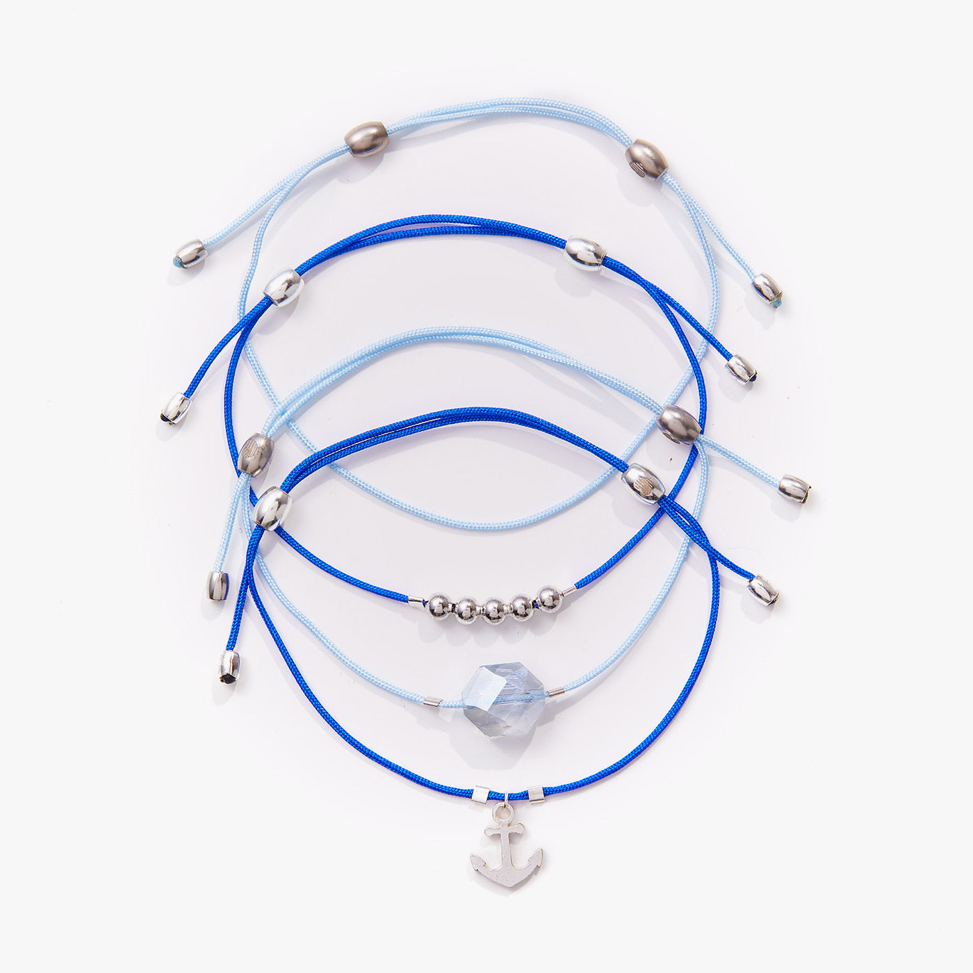 Anchor Cord Bracelets, Set of 4