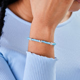Blue Beaded Stretch Bracelet, Medium