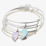Best Friend Charm Bangles, Purple + Blue, Set of 2