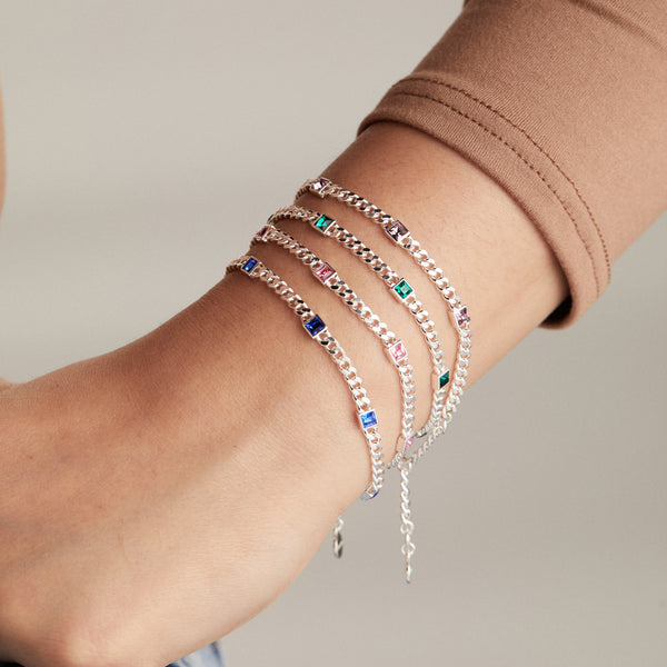 Sapphire Curb Chain Bracelet, September Birthstone ALEX AND ANI - Main Image