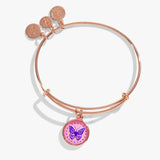 Crystal Butterfly Charm Bangle Bracelet