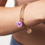 Crystal Butterfly Charm Bangle Bracelet
