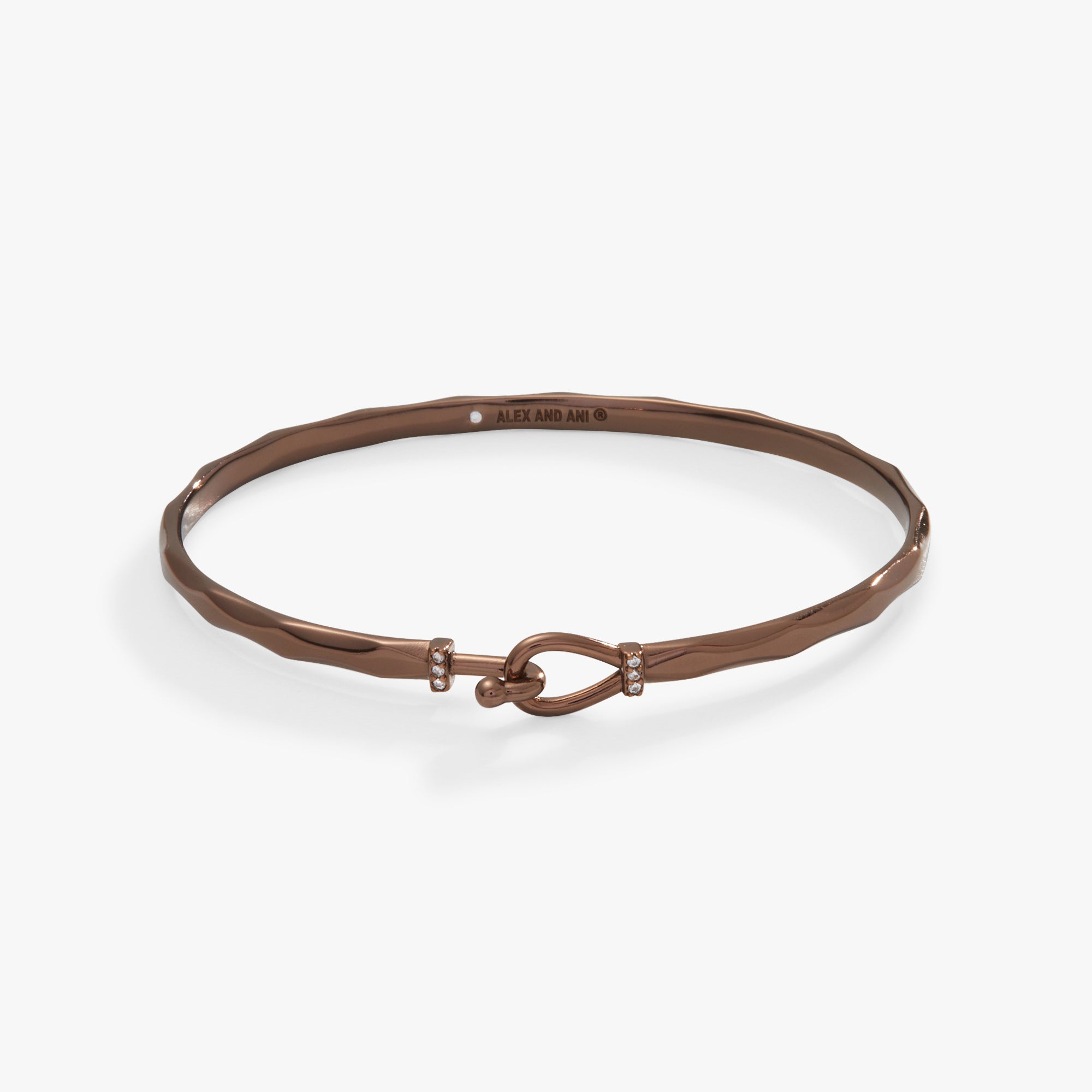 Alex and Ani Faceted Hook Tension Bracelet in Shiny Silver