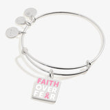'Faith Over Fear' Breast Cancer Awareness Charm Bangle