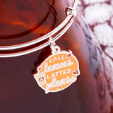 'Fall Leaves and Lattes Please' Charm Bangle Bracelet