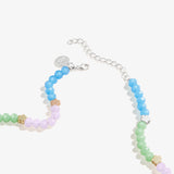 Flower + Bead Tri Color Necklace, Adjustable