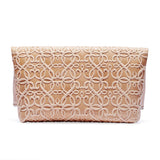 Gabriel Leather Fold Over Clutch, Blush