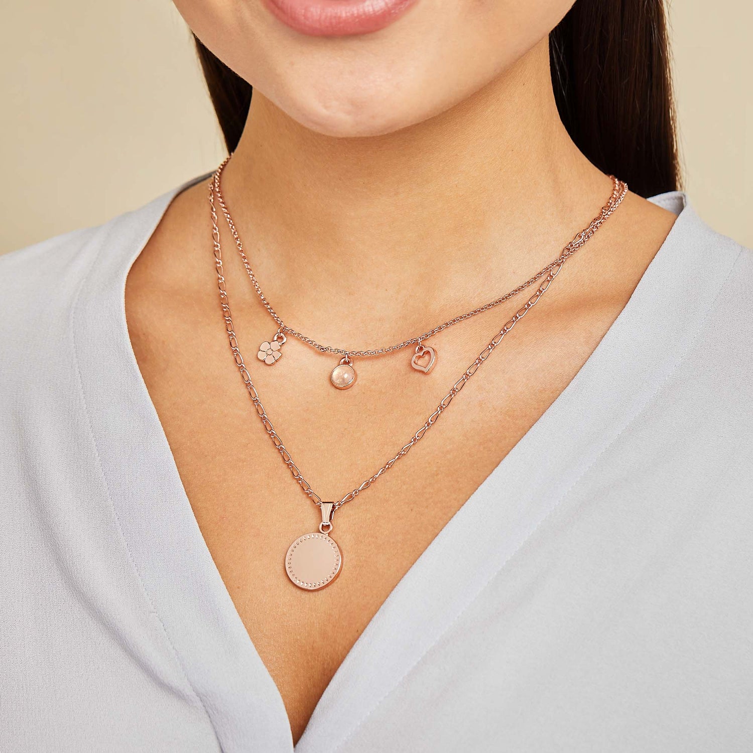 Joy + Love Multi-Charm Layered Necklace