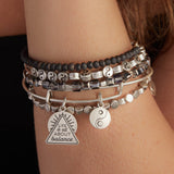 'Life Is All About Balance' Yin Yang Duo Charm Bangle