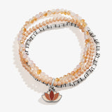 Lotus Beaded Stretch Bracelet, Set of 3