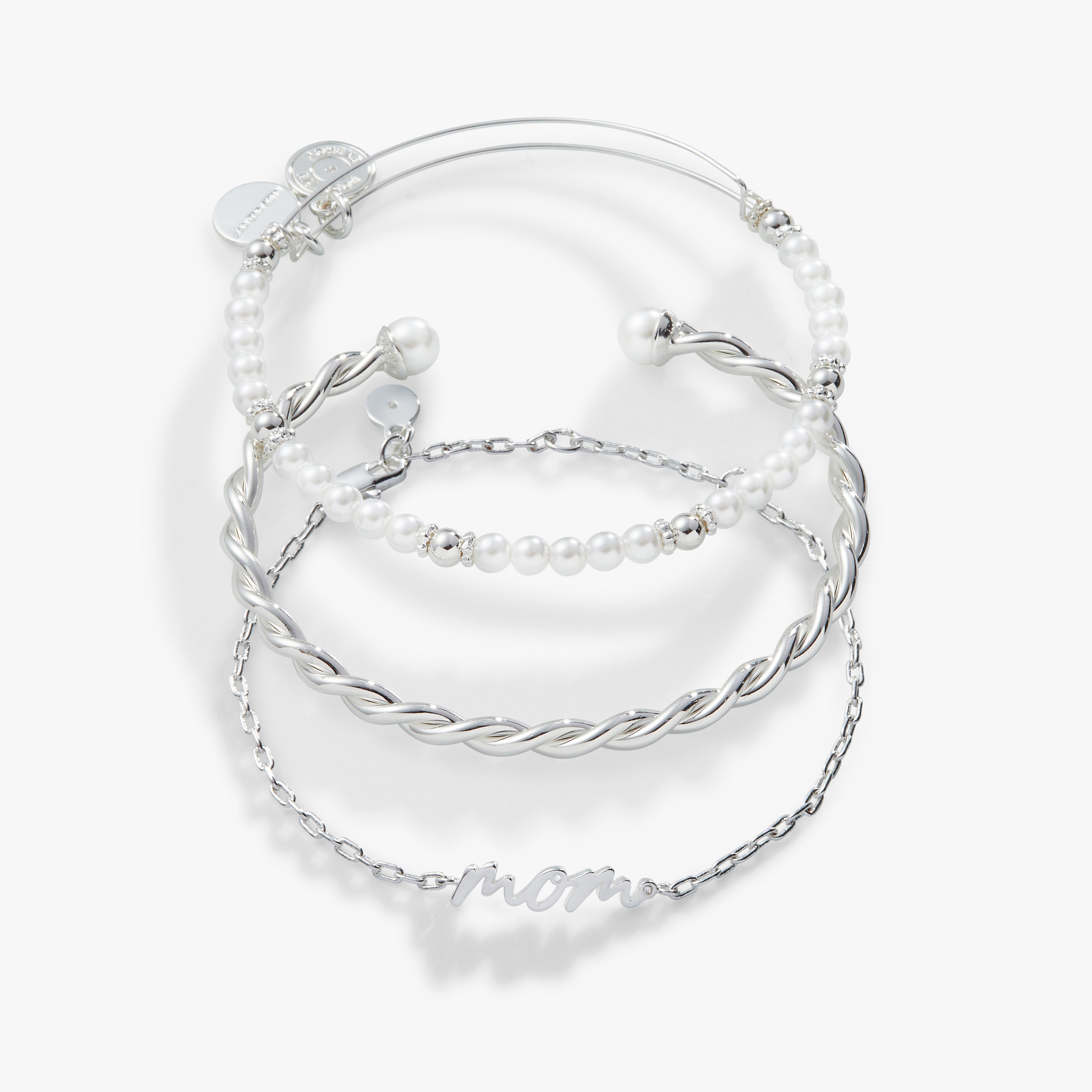 Three silver bracelets