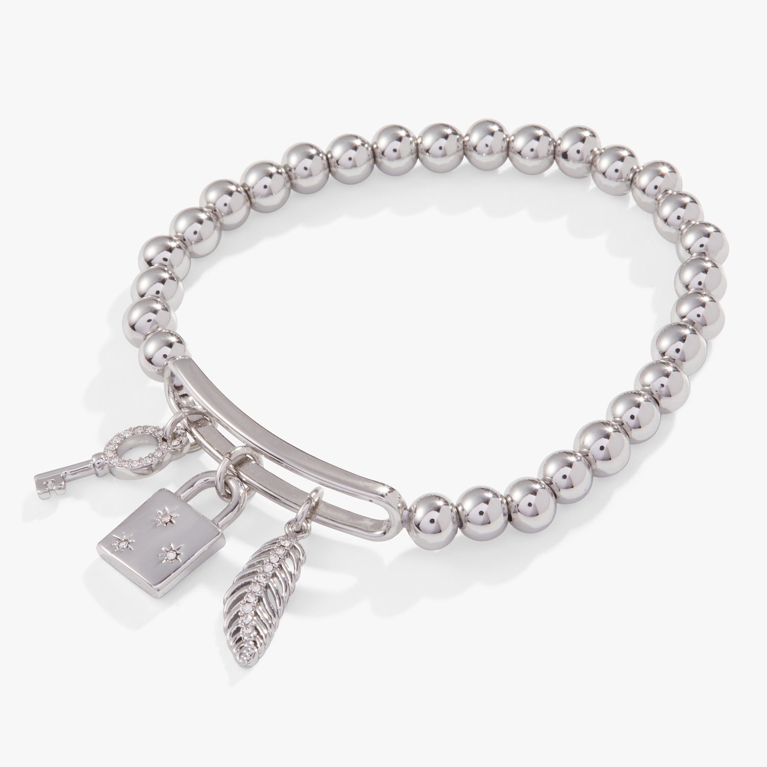 Pavé Lock + Key Stretch Bracelet