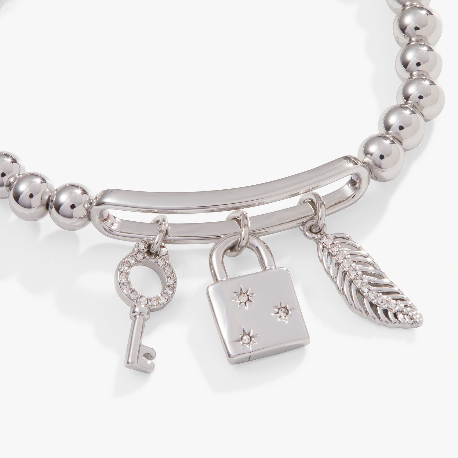 Pavé Lock + Key Stretch Bracelet