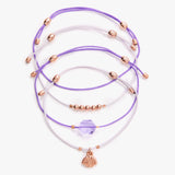Seashell Cord Bracelets, Set of 4