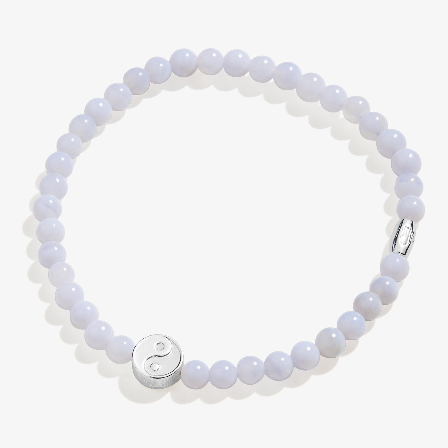 Yin Yang Blue Lace Agate Stretch Bracelet for Balance