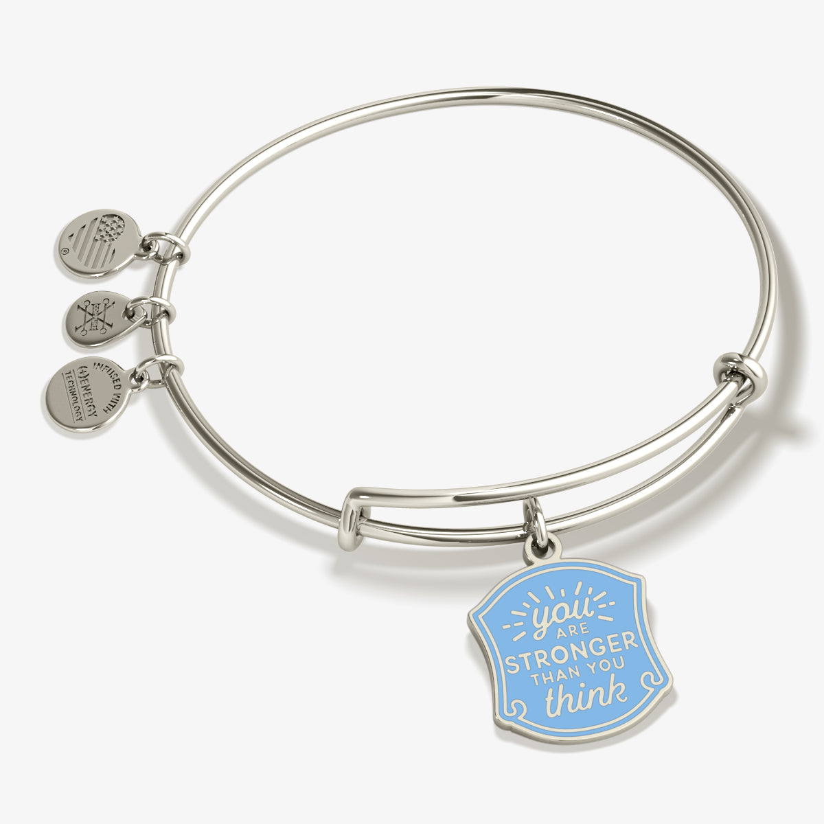 'You Are Stronger Than You Think' Charm Bangle Bracelet