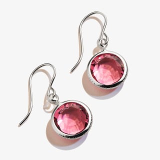 October Rose Birthstone Earrings, Shiny Silver, Alex and Ani