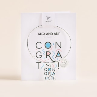 'Congrats!' Charm Bangle, Shiny Silver, Alex and Ani